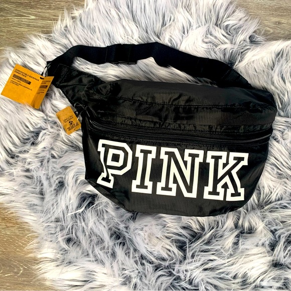 PINK Victoria's Secret Handbags - PINK VICTORIA’S SECRET Black Convertible Backpack Fanny Pack